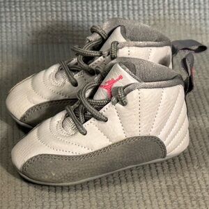 Nike Air Jordan Retro 12 XII Infant Grey/Pink Shoes 378139-029 Size 3C